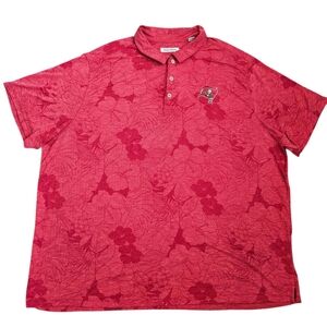 Tommy Bahama Polo Shirt Mens 4XLB Floral Miramar Blooms Red Tampa Bay Buccaneers
